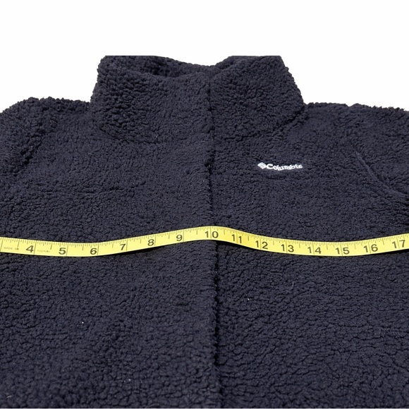 Columbia Women’s Black Sherpa Fleece Coat Long Soft Warm Medium - Picture 10 of 14